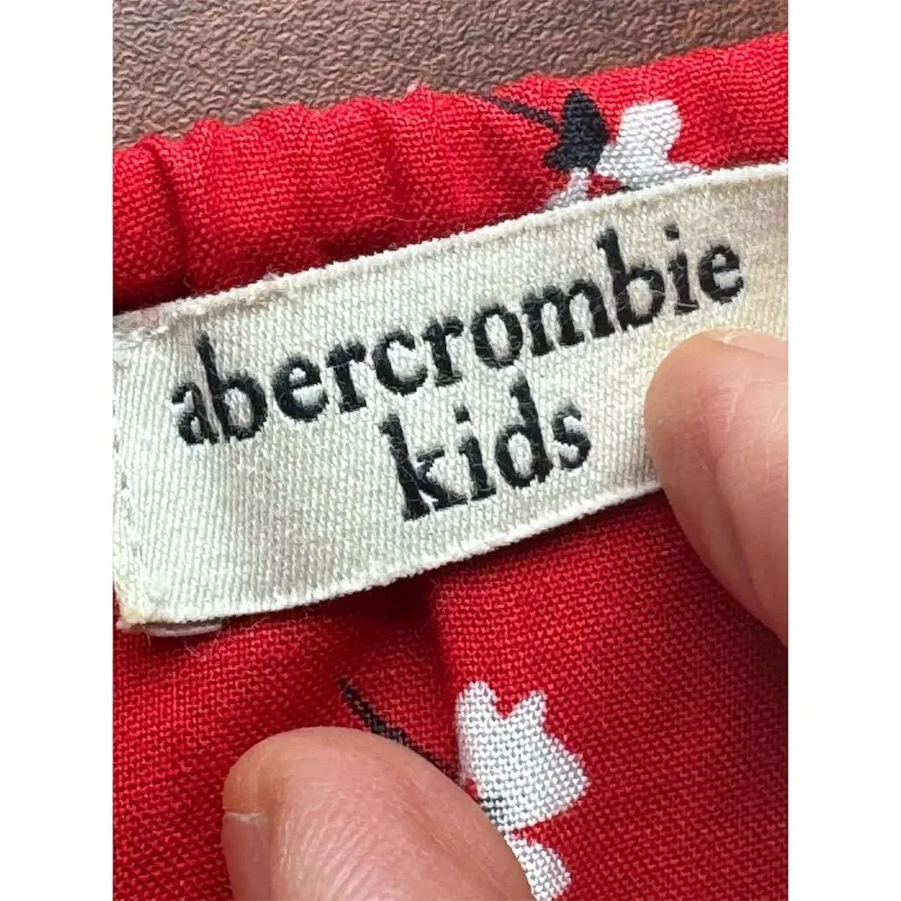 Abercrombie Kids Girls Red Floral Spaghetti Strap Jumpsuit Size 11/12